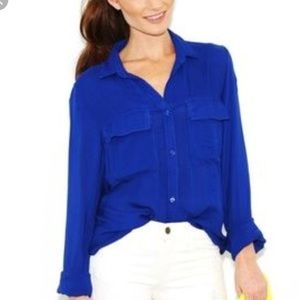 Cobalt blue silk blouse
